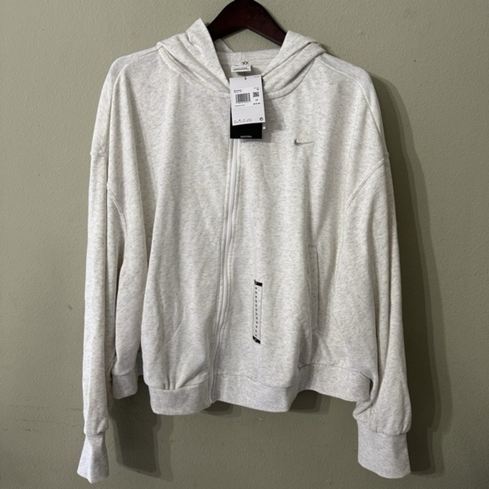 Nike Women' Birch Heather Chill Terry FZ French Terry Hoodie (FN2421-051) Siz 3X